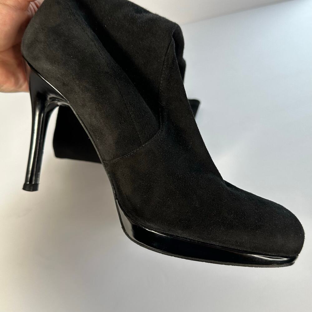 STUART WEITZMAN Black Stiletto Heel, Suede, Knee High Boots - Picture 8 of 13